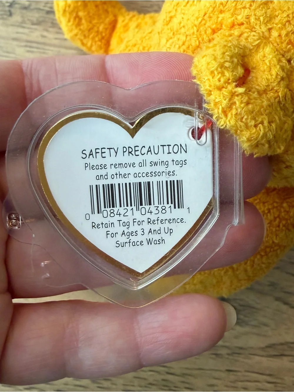 Ty Beanie Baby Pair - Yellow Plush Bear Set with Red Bows 2001
